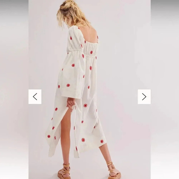 NWOT free people Emory Embroidered Midi Dress - Picture 3 of 16
